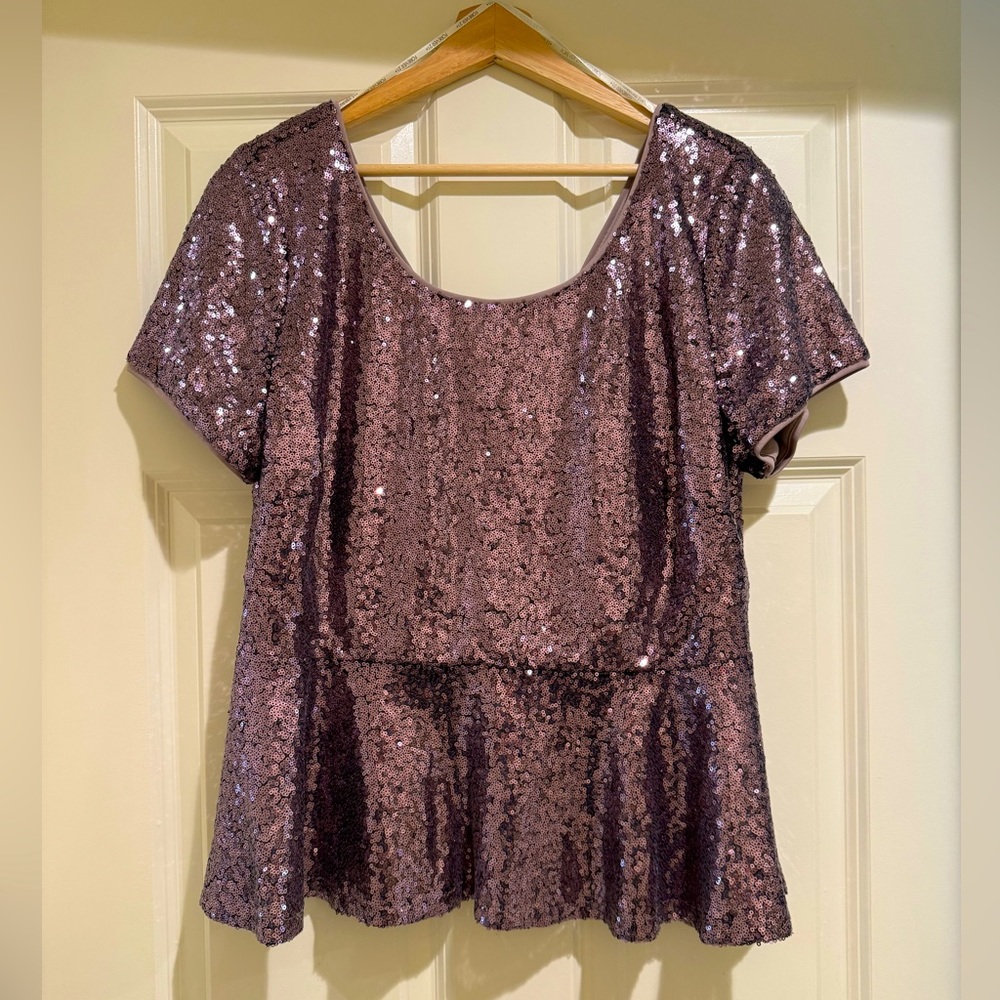 Forever 21+ Sequin Peplum Blouse - Size 2X